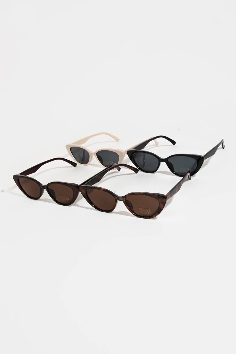 Narrow Cat Eye Frame Sunglasses: Assorted