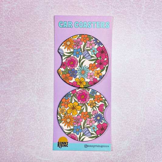 Spring Floral Car Coasters