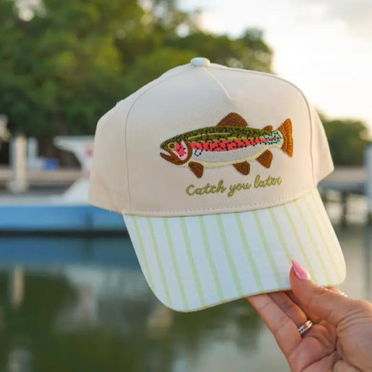 Catch You Later  Green Stripe Hat