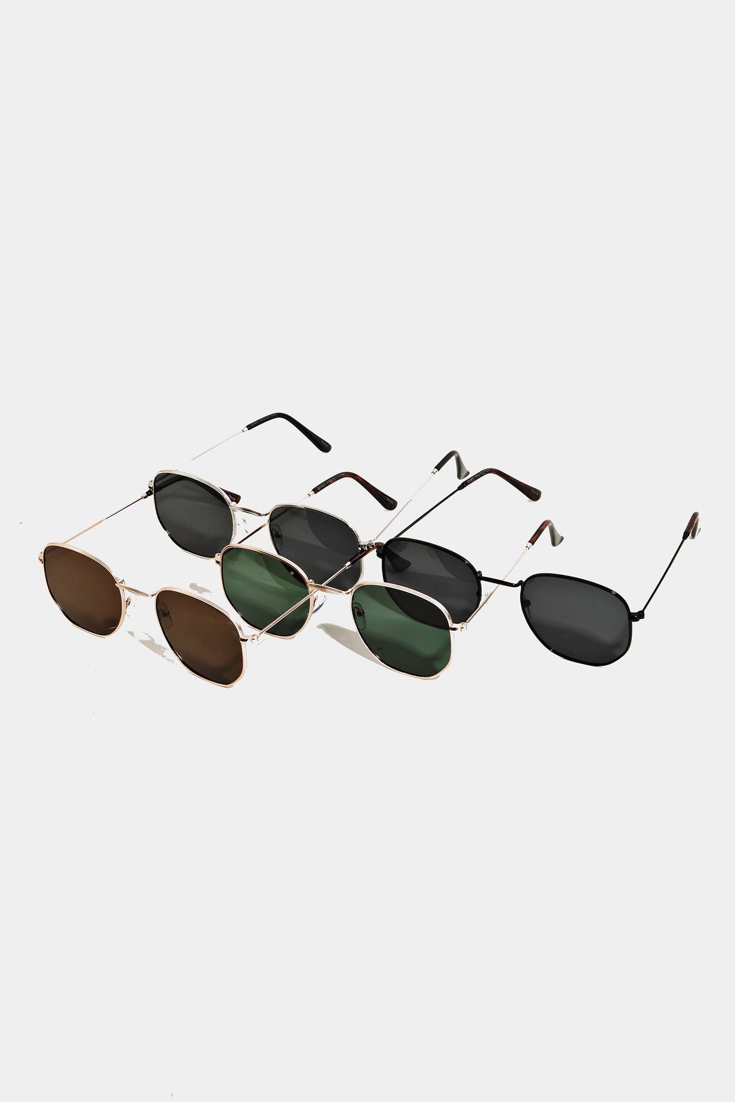 Twelve Piece Thin Metallic Frame Fashion Sunglasses: MULTI